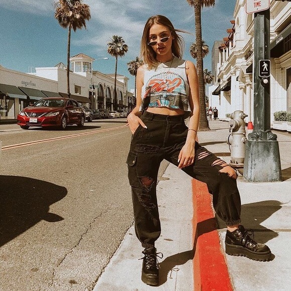 LF Pants - LF Stores Black Cargo Pants